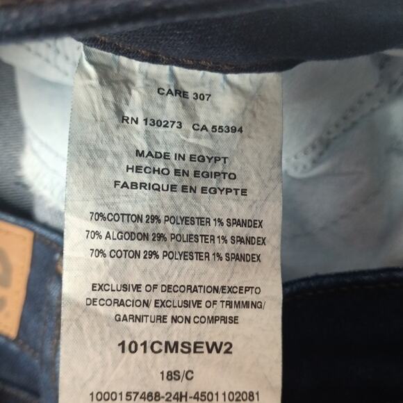 Lee Straight Leg Jeans Women's 18 Short Size 36x27 Blue Mid Rise Dark Wash - Picture 6 of 8